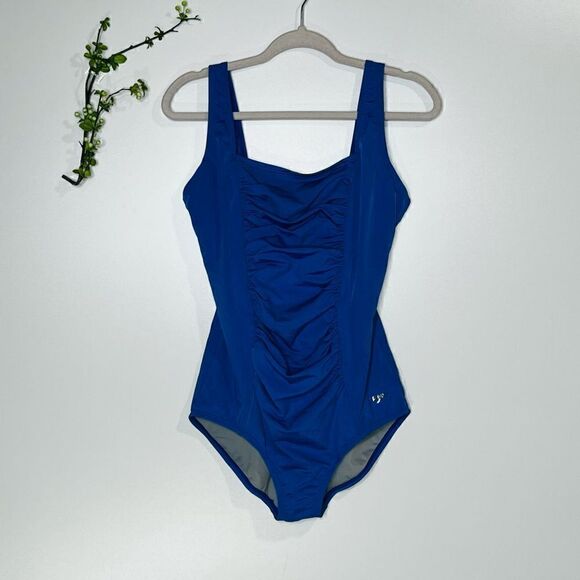 Speedo Royal Blue One Piece Center Ruched Swimsuit - Picture 1 of 5